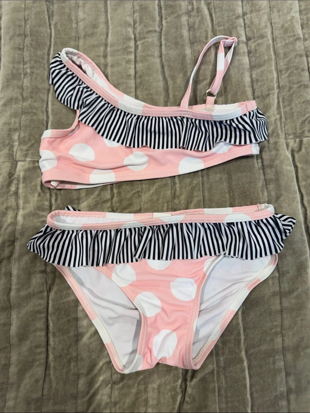 Cat & Jack Pink Floral One-Piece and Striped Bikini Set